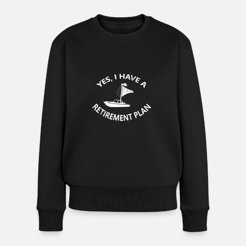 Pensionierung Rente Boot Jacht Kapitän Geschenk - Frauen Premium Bio Pullover - Schwarz