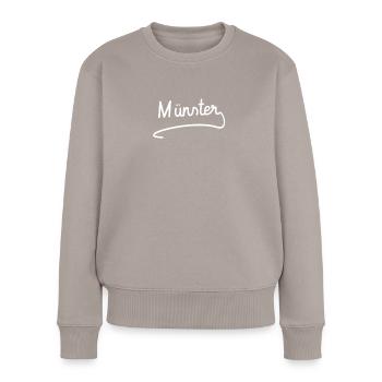 Münster - Frauen Premium Bio Pullover - Taupe - Vorne - Julia (174cm)