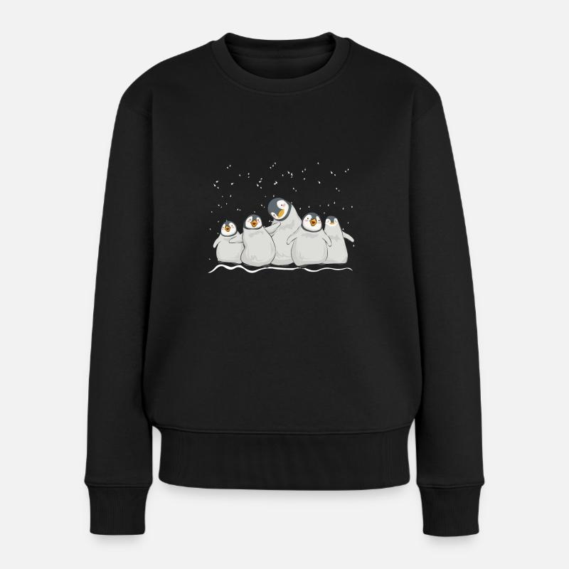 Pinguin Gemeinschaft - Frauen Premium Bio Pullover - Schwarz