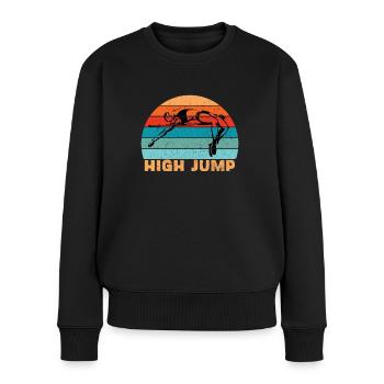 Hochsprung Leichtathletik - Frauen Premium Bio Pullover - Schwarz - Vorne - Julia (174cm)