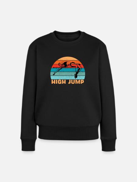 Hochsprung Leichtathletik - Frauen Premium Bio Pullover - Schwarz