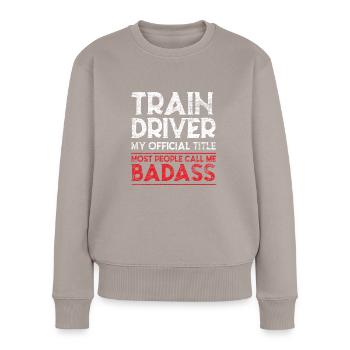 Conducteurs de train - Pull Premium bio Femme - taupe - Devant - Julia (174cm)