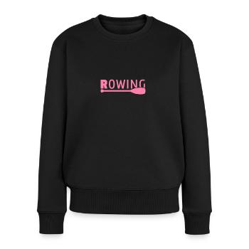 Ruderteam Ruderboot Ruderer Ruderin Rudern - Frauen Premium Bio Pullover - Schwarz - Vorne - Julia (174cm)