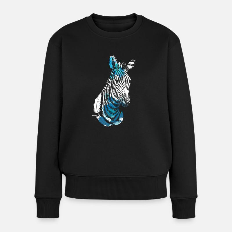 Zebra - Frauen Premium Bio Pullover - Schwarz