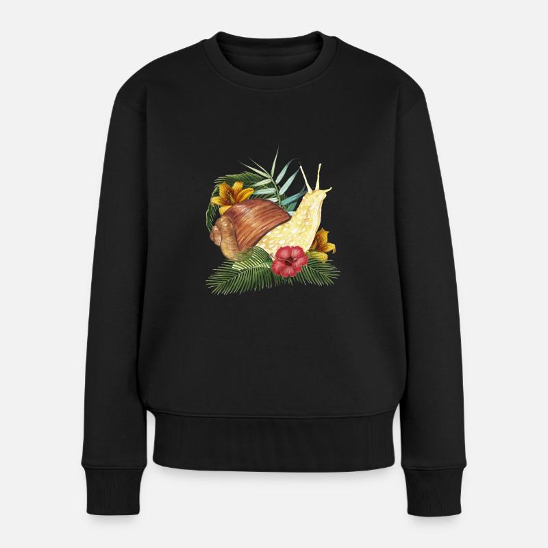 Schnecke Tier - Frauen Premium Bio Pullover - Schwarz