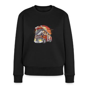 Firetruck Firefighting Fireman Firefighter Fire - Pull Premium bio Femme - noir - Devant - Julia (174cm)