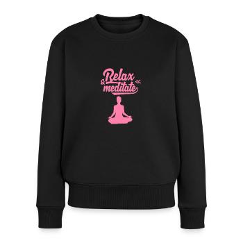 Meditieren Meditieren Meditieren Meditieren - Frauen Premium Bio Pullover - Schwarz - Vorne - Julia (174cm)