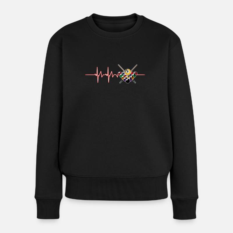 Billard Herzschlag Snooker Billard neun Bälle - Frauen Premium Bio Pullover - Schwarz