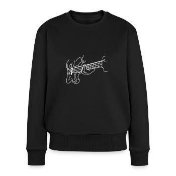 Bassgitarre Musikinstrument - Frauen Premium Bio Pullover - Schwarz - Vorne - Julia (174cm)