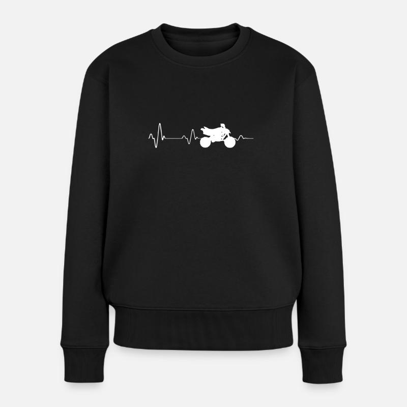 Drôle de quad de battement de coeur ADN ATV cadeau - Pull Premium bio Femme - noir