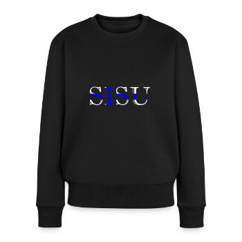 Finnland Sisu - Frauen Premium Bio Pullover - Schwarz - Vorne - Julia (174cm)