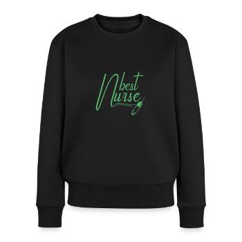 Aide-soignante - Pull Premium bio Femme - noir - Devant - Julia (174cm)