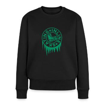 Inline Skating - Frauen Premium Bio Pullover - Schwarz - Vorne - Julia (174cm)