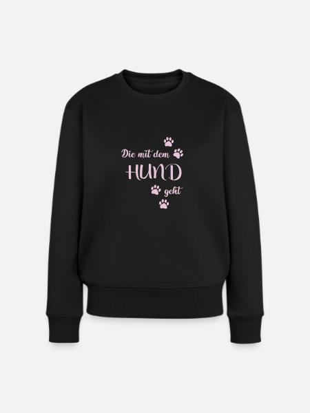 die mit dem hund geht frauen liebe für ihre Hunde - Frauen Premium Bio Pullover - Schwarz