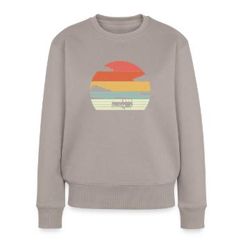 Retro Campervan Vintage Caravan Camping Van - Pull Premium bio Femme - taupe - Devant - Julia (174cm)