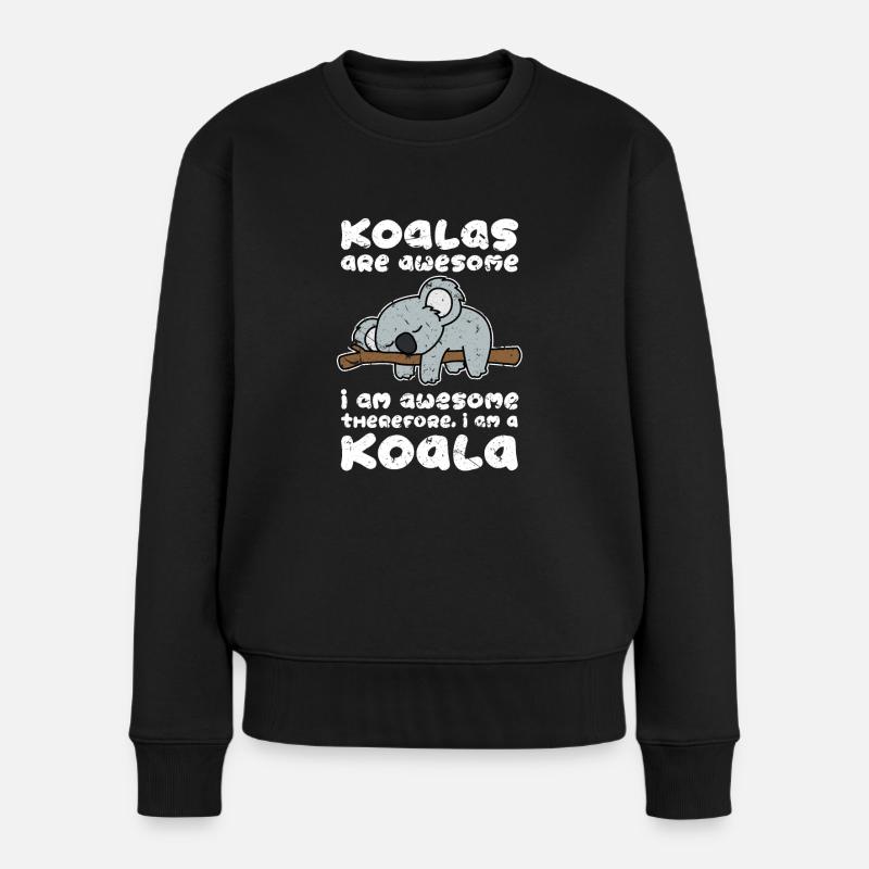 Koala - Frauen Premium Bio Pullover - Schwarz