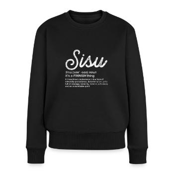 Finnland Sisu - Frauen Premium Bio Pullover - Schwarz - Vorne - Julia (174cm)