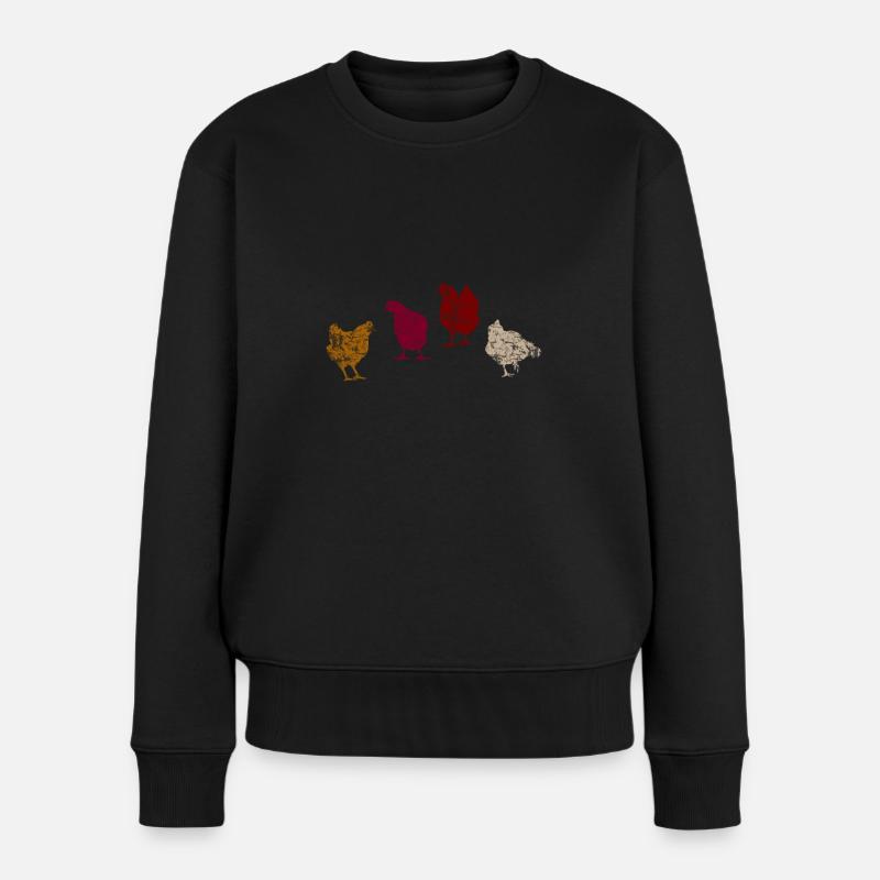 Huhn Hühner - Frauen Premium Bio Pullover - Schwarz