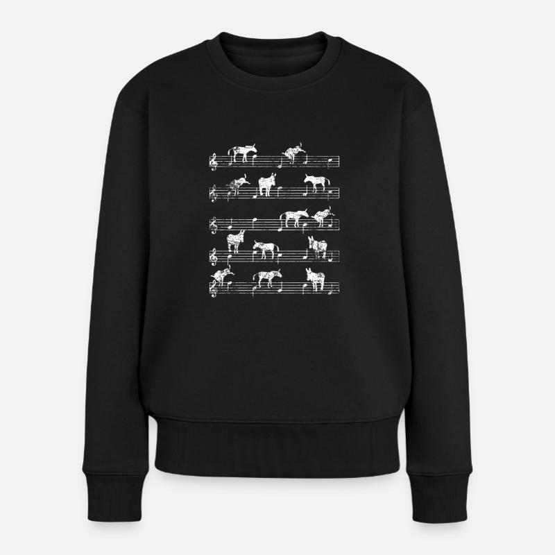 Esel Musik - Frauen Premium Bio Pullover - Schwarz