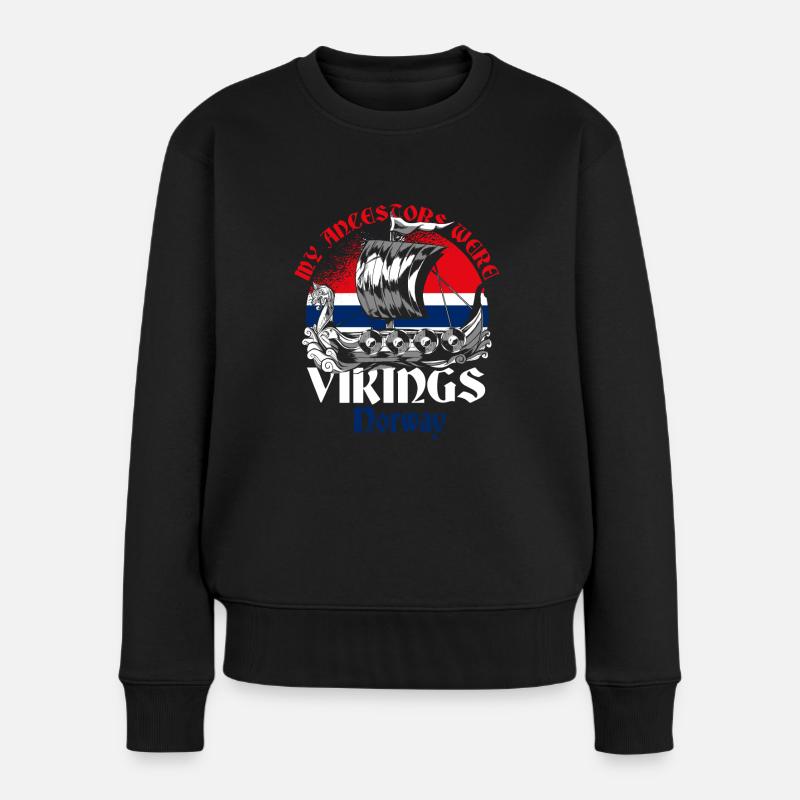 Norwegen Wikinger - Frauen Premium Bio Pullover - Schwarz