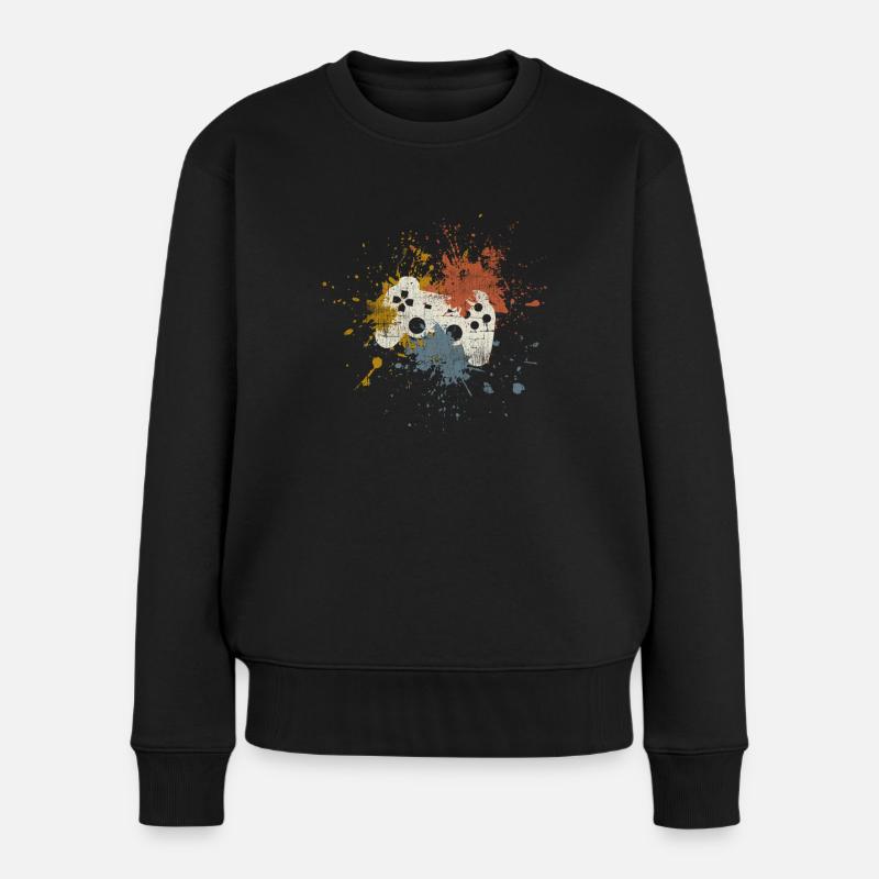 Gaming - Frauen Premium Bio Pullover - Schwarz