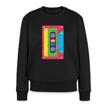 Cassette Tape Funky des années 1980 Rainbow Vintage Gift - Pull Premium bio Femme - noir - Devant - Julia (174cm)