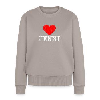 Coeur JENNI | Aimer jenni - Pull Premium bio Femme - taupe - Devant - Julia (174cm)