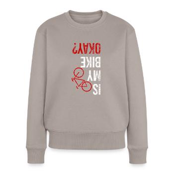 Chute de vélo - Pull Premium bio Femme - taupe - Devant - Julia (174cm)