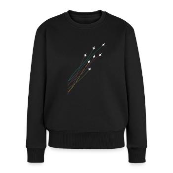 Pilote Coloré Flying Jets Avions Avions - Pull Premium bio Femme - noir - Devant - Julia (174cm)