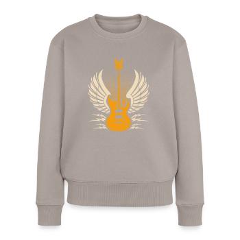 Mouches de guitare - Pull Premium bio Femme - taupe - Devant - Julia (174cm)