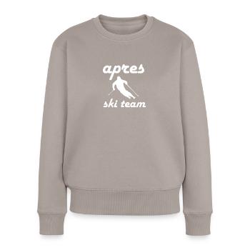 Apres Ski Team - Frauen Premium Bio Pullover - Taupe - Vorne - Julia (174cm)
