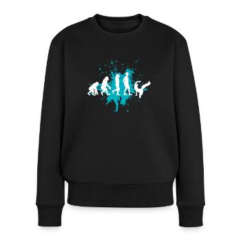 Breakdancer - Frauen Premium Bio Pullover - Schwarz - Vorne - Julia (174cm)