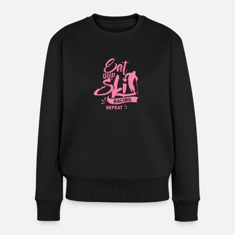 Coureur de ski coureur de ski course de ski course de ski - Pull Premium bio Femme - noir