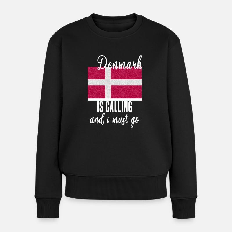 Dänemark - Frauen Premium Bio Pullover - Schwarz