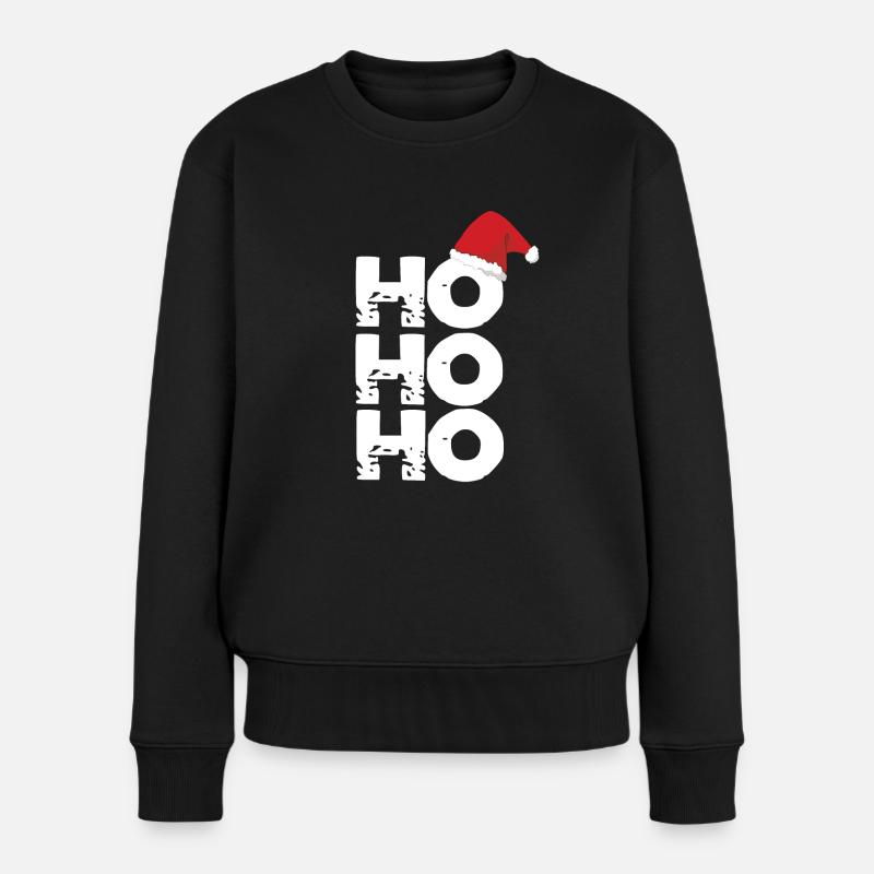 Ho Ho Ho - Frauen Premium Bio Pullover - Schwarz