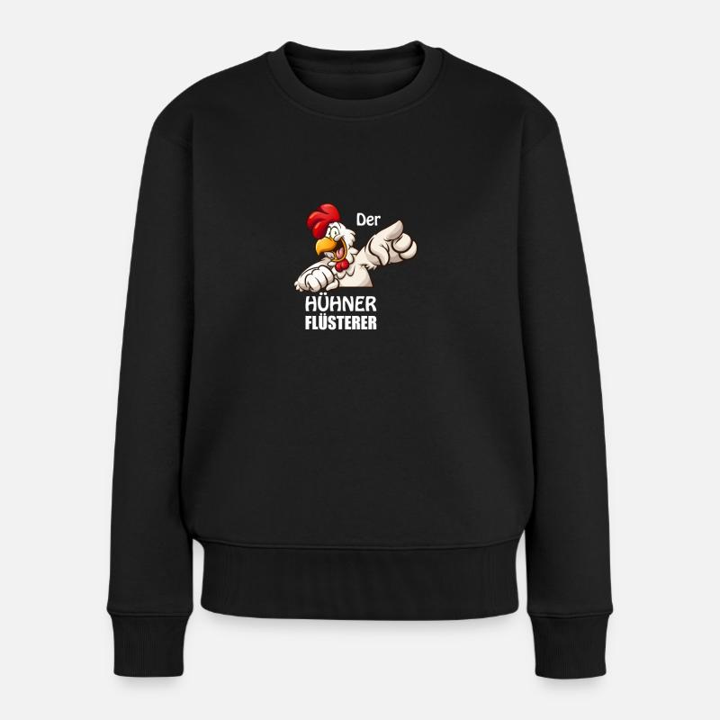 Der Hühner Flüsterer - Frauen Premium Bio Pullover - Schwarz