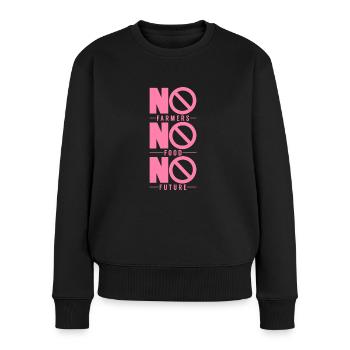 Demo Landwirtin Protest Bäuerin Bauernprotest - Frauen Premium Bio Pullover - Schwarz - Vorne - Julia (174cm)