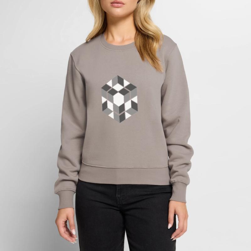 Geometric Cube Seamless Pattern Graphic Women's Premium Organic Jumper