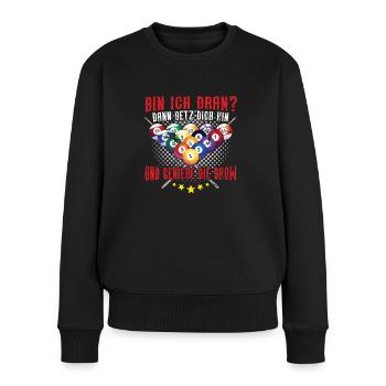 Billard - Frauen Premium Bio Pullover - Schwarz - Vorne - Julia (174cm)