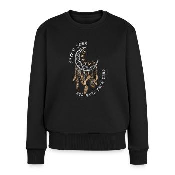 Schamanisch Spirituelles Traumfänger Esoterik Yoga - Frauen Premium Bio Pullover - Schwarz - Vorne - Julia (174cm)