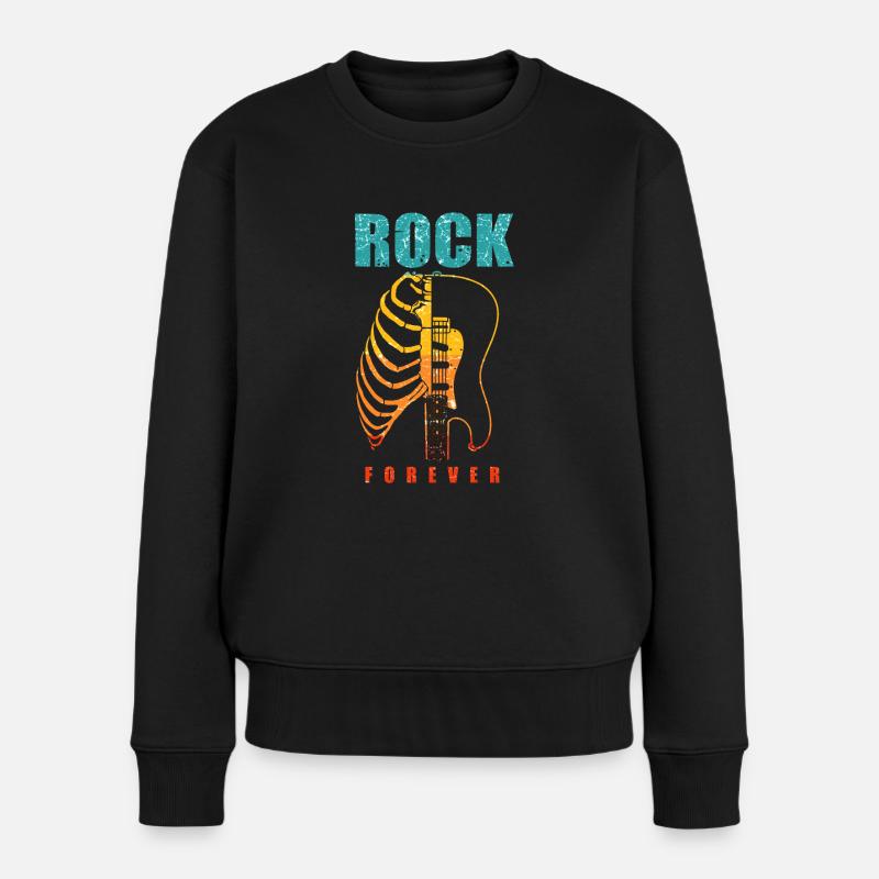 Cadeau de musique Rock and Roll rétro Rock n Roll - Pull Premium bio Femme - noir