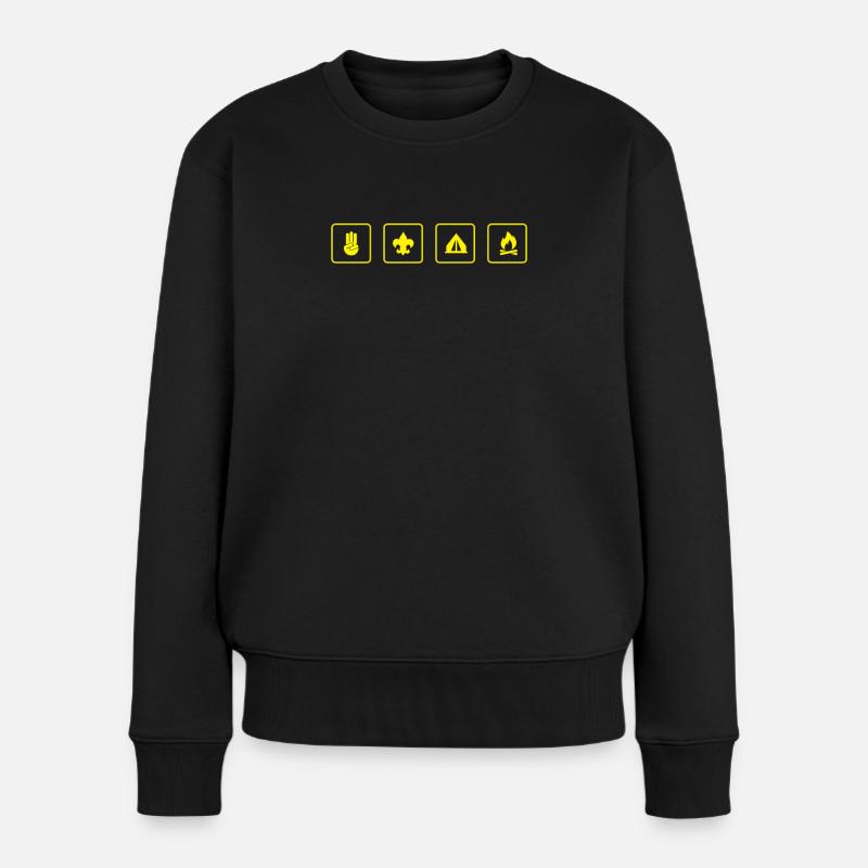 Pfadfinder - Frauen Premium Bio Pullover - Schwarz