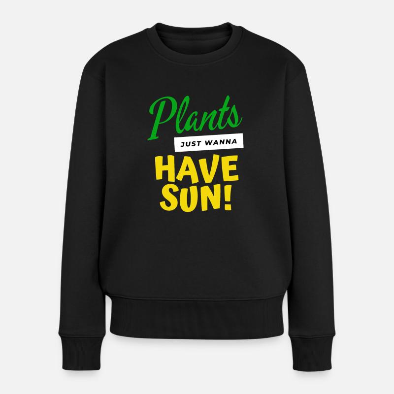 Printemps drôle de sort sur les plantes et le jardin - Pull Premium bio Femme - noir