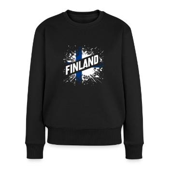 Finnland - Frauen Premium Bio Pullover - Schwarz - Vorne - Julia (174cm)