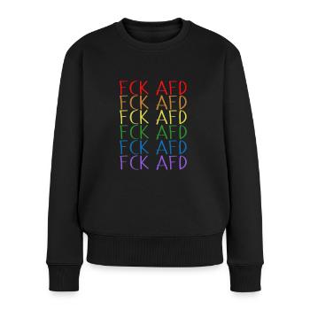FCK AFD Arc-en-ciel - Fuck AfD - Pull Premium bio Femme - noir - Devant - Julia (174cm)