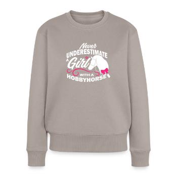 Horse horse saying - Women's Premium Organic Jumper - taupe - Front - Julia (174cm)