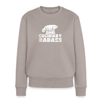 Chef de cuisine - Pull Premium bio Femme - taupe - Devant - Julia (174cm)