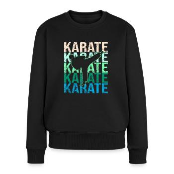 Karate - Frauen Premium Bio Pullover - Schwarz - Vorne - Julia (174cm)