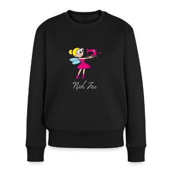 Näh Fee Schneiderin und Näherin - Frauen Premium Bio Pullover - Schwarz - Vorne - Julia (174cm)