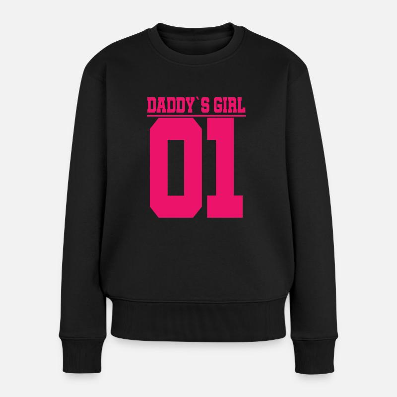Daddy 01 & Daddys Girl 01 Shirt - Frauen Premium Bio Pullover - Schwarz